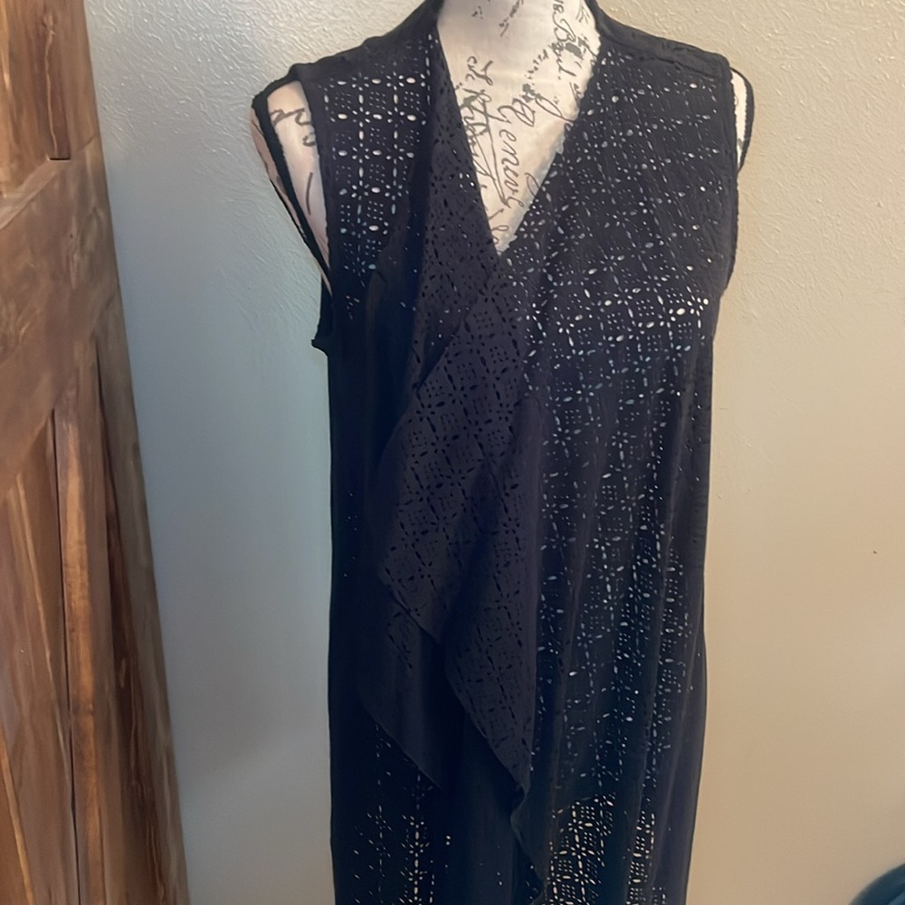 Faux Suede Lace Patterned Vest - image 6